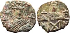 BYZANTINE COINS Konstantin VI. und Eirene, 780 - 797 n. Chr. AE 40 Nummi (2,99g 17,9mm ). 792 - 797 n. Chr. Mzst. Konstantinopel. Vs.: Büste der Irene mit Krone, Kreuzzepter u. -zepter. Rs.: Büste des