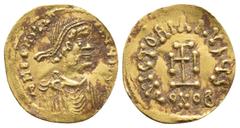 Byzantine Coins Byzantine Constantine IV Pogonatus AV Tremissis. Constantinople, AD 668-685. ∂ N CONSƮANƮINЧS P P AV, diademed, draped and cuirassed bust right / VICTORIA AVςЧS, cross potent set on gl