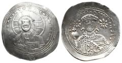 Byzantine Coins Byzantine Alexius I Comnenus (1081-1118). AR histamenon nomisma . Constantinople, pre-reform coinage, 1081-1092. Barred IC - XC, half-length bust Christ Pantocrator, with cruciform nim