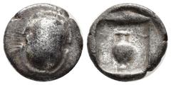 Greek Greek Coins BOEOTIA, Thebes. Circa 460s-440s BC. AR Hemidrachm . Boeotian shield / Amphora; archaic Θ to right; all within incuse square. BCD Boiotia 369; HGC 4, 1346. Deeply toned, granular sur