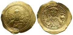 Byzantine Byzantine Michael VII Ducas, 1071-1078. Histamenon nomisma. Constantinople. IC - XC Bust of Christ Pantokrator facing, raising right hand in benediction and holding Gospels in left. Rev. +MI