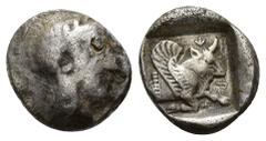 Greek Coins Greek Coins DYNASTS of LYCIA. Kherei. Circa 410-390 BC. Hemidrachm AR Stater Uncertain mint. Helmeted head of Athena right, wearing crested Attic helmet decorated with three olive leaves a