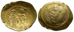 Byzantine Byzantine Constantine X AV Histamenon Nomisma. Constantinople, AD 1059-1067. + IhS XIS RЄX RЄGNANTINM, Christ seated facing on throne with curved arms / + KѠN RACΛ O ΔOVKAC, the Virgin, nimb