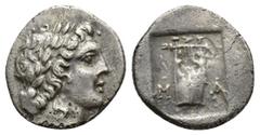 Greek Coins Greek Coins Lycia. Masikytes. Lycian League circa 48-23 BC. Drachm AR Head of Artemis right / Λ−Υ M-A, quiver, torch to left. Weight: 2 Diameter: 14.9
