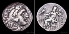 01/ Ancient - Grecia Reino de Macedonia. Alejandro III Magno 336-323AC. Ceca de Colofon (Jonia) Emisión póstuma entre 310-301AC. AR Dracma. 16.0mm; 4.15g. A: Cabeza de Heracles a derecha usando piel d