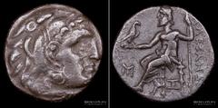 Reino de Macedonia. Alejandro III Magno 336-323AC.Ceca de Abidos (Egipto) Emisión póstuma entre 310-301AC. AR Dracma. 17.0mm; 4.01g. A: Cabeza de Heracles a derecha usando piel de león. R: AΛEΞANΔΡOY,