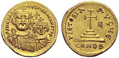 BYZANTINE EMPIRE BYZANTINE EMPIRE Heraclius and Heraclius Constantine, 610-641. AV Solidus. Constantinopolis. AU 4.47 g. AU