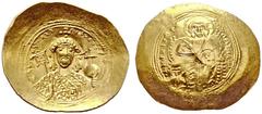BYZANTINE EMPIRE Constantine IX, 1042-1055. Histamenon, Constantinople. Obv. Christ enthroned facing. Rev. half-length bust of Constantine facing. DO 2a; Sear 1829. AU 4.42 g. AU