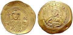 BYZANTINE EMPIRE Constantine IX, 1042-1055. Histamenon, Constantinople. DO 3; Sear 1830. AU 4.42 g. AU