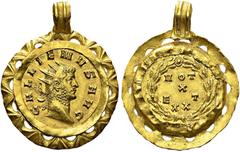 ROMAN EMPIRE. Gallienus, 253-268. Binio, 262, Mediolanum. Obv. GALLIENVS AVG. Radiate head right. Rev. VOT - X - ET - XX within laurel wreath. RIC 95; Calicó 3667; Cohen 1353; R. Martini, L'impero rom