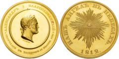 RUSSIA. RUSSIA. Alexandre I, 1801-1825. Gold medal 1825, by Klepikov, 68.5 mm. Tsar death. Obv. АΛЕКСАНДРЪ I БΛАГОСΛОВЕННЫЙ - СКОНЧАΛСЯ ВЪ ТАГАНРОГ 19 НОЯБРЯ 1825. Laureate head right, signed К: А: КΛ