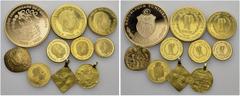 WORLD GOLD COINS WORLD GOLD COINS Lot of 10 coins : BYZANTINE EMPIRE, gold Hyperpyron. GERMANY, Nuremberg Ducat klippe 1700. HUNGARY, 20 Francs 8 Forint 1878 KB. IVORY COAST, cased set of 10, 25, 50 a