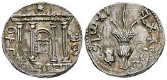 ROMAN EMPIRE. Judea. Bar Kokhba Revolt, 132-135. Sela or Tetradrachm, Year 3 (134/5). Obv. "Simon" in paleo-hebrew, Tetrastyle facade of Temple of Jerusalem with a star above. Rv. "For the freedom of 