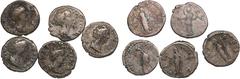 Lots & Collections: Ancient coins Roman Empire, Group of Denarii (5) – Diva Faustina I (wife of Antoninus Pius), posthumous coinage (141-161 AD) Coins in mixed conditions. Sold as is; no returns. Vari