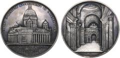 Russian Empire Russian Empire Russia (Brussels mint) Bronze (Silvered) Medal 1858 – Consecration of St. Isaac's Cathedral in St. Petersburg – Alexander II (1855–1881) 98.01g. 60mm. AU/AU. Medalier: Ja