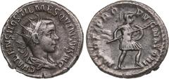Ancient coins Roman Empire Antoninianus - Hostilian (250-251 AD) 4.19 g. 21mm. VF/VF- Rome. C VALENS HOSTIL MES QVINTVS N C, Bust of Emperor to right./ PRINCIPI IVVENTVTIS around, Hostilian standing a