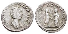 Roman Imperial Coins SALONINA.(Augusta, 254-268).Samosata.Antoninianus. Obv : CORN SALONINA AVG. Diademed and draped bust right, set on crescent. Rev : CONCORDIA AVGG. Gallienus and Salonina standing 
