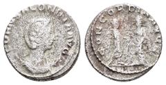 Roman Imperial Coins SALONINA.(Augusta, 254-268).Samosata.Antoninianus. Obv : CORN SALONINA AVG. Diademed and draped bust right, set on crescent. Rev : CONCORDIA AVGG. Gallienus and Salonina standing 