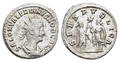 Roman Imperial Coins SALONINUS.(Caesar, 258-260).Samosata.Antoninianus. Obv : SALON VALERIANVS NOB CAES. Radiate, draped and cuirassed bust right. Rev : SPES PVBLICA. Saloninus, holding sceptre, and S
