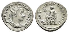 Roman Imperial Coins GORDIAN III (238-244).Rome.Antoninianus. Obv : IMP GORDIANVS PIVS FEL AVG. Radiate, draped and cuirassed bust right. Rev : P M TR P V COS II P P. Apollo seated left, holding branc