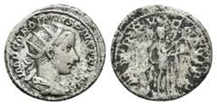 Roman Imperial Coins GORDIAN III (238-244).Rome.Antoninianus. Obv : IMP GORDIANVS PIVS FEL AVG. Radiate, draped and cuirassed bust right. Rev : P M TR P IIII COS II P P. Gordian advancing right in mil