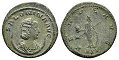 Roman Imperial Coins SALONINA (Augusta, 254-268). Antioch.Antoninianus. Obv : SALONINA AVG. Diademed and draped bust left, set on crescent. Rev : VENVS AVG. Venus standing left, holding helmet and sce