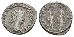 Roman Imperial Coins SALONINUS (Caesar, 258-260).Samosata. Antoninianus. Obv : SALON VALERIANVS NOB CAES. Radiate, draped and cuirassed bust right. Rev : SPES PVBLICA. Saloninus, holding sceptre, and 