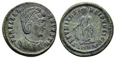 Roman Imperial Coins HELENA (Augusta, AD 324-329).Cyzicus.Follis. Obv : FL HELENA AVGVSTA. Diademed and draped bust right. Rev : SECVRITAS REI PVB / SMK A•. Securitas standing left, holding branch. RI