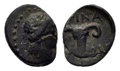 Greek Coins DYNASTS of LYCIA.Pinara.(200-100 BC).Ae. Obv : Head of Artemis right. Rev : ΠINA-ΡEΩN. Bucranium. BMC 1-4; SNG von Aulock 4446; Rhousopoulos 4239. Condition : Good very fine. Weight : 0.84