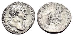Roman Imperial Coins TRAJAN with TRAJAN PATER (98-117).Rome.Denarius. Obv : IMP TRAIANO AVG GER DAC P M TR P COS VI P P. Laureate bust of Trajan right, with slight drapery. Rev : DIVVS PATER TRAIAN. M