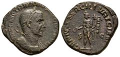 Roman Imperial Coins TRAJANUS DECIUS (249-251).Rome.Sestertius. Obv : IMP C M Q TRAIANVS DECIVS AVG. Laureate and cuirassed bust right. Rev : GENIVS EXERC ILLVRICIANI / S - C. Genius standing left, ho