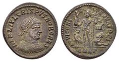 Roman Imperial Coins CRISPUS (316-326).Heraclea.Follis. Obv : D N FL IVL CRISPVS NOB CAES. Laureate, draped and cuirassed bust right. Rev : IOVI CONSERVATORI / SMHΓ. Jupiter standing left holding Vict