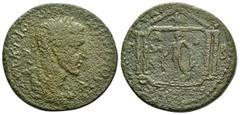 Roman Provincial Coins CILICIA. Tarsus. Maximinus Thrax (235-238). Ae. Obv : AVT K Γ IOV OVH MAZIMЄINOC CЄB / Π Π. Laureate, draped and cuirassed bust right. Rev : TAPCOV THC MHTP / A M K Γ B. Tetrast