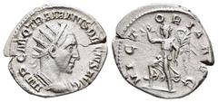 Roman Imperial Coins TRAJANUS DECIUS (249-251).Rome.Antoninianus. Obv : IMP C M Q TRAIANVS DECIVS AVG. Radiate and cuirassed bust right. Rev : VICTORIA AVG. Victory advancing left with wreath and palm