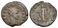 Roman Imperial Coins CLAUDIUS II GOTHICUS (268-270).Antioch.Antoninianus. Obv : IMP C CLAVDIVS AVG. Radiate, draped and cuirassed bust right. Rev : IVNO REGINA / B. Juno standing left holding patera a