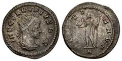 Roman Imperial Coins CLAUDIUS II GOTHICUS (268-270).Antioch.Antoninianus. Obv : IMP C CLAVDIVS AVG. Radiate, draped and cuirassed bust right. Rev : NEPTVN AVG / A. Neprune standing left with dolphin a
