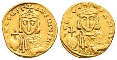 Byzantine Coins LEO III THE "ISAURIAN" with CONSTANTINE V (717-741).Constantinople.Solidus. Obv : δ N D LЄON P A MЧL. Crowned and draped facing bust of Leo, holding globus cruciger and akakia. Rev : δ