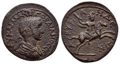 Roman Provincial Coins LYCIA. Arycanda. Gordian III (238-244). Ae. Obv : AVT KAI M ANT ΓOPΔIANOC CЄB. Laureate, draped and cuirassed bust right. Rev : APVKANΔЄωN. Warrior, holding spear, on horse gall
