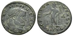 Roman Imperial Coins MAXIMINUS DAIA (310-313). Follis. Thessalonica. Obv : MAXIMINVS AVG. Laureate head right. Rev : GENIO AVGVSTI / * - Δ / SMTS. Genius standing left with patera and cornucopia. RIC 