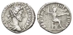 THE van LEEUWEN COLLECTION of COMMODUS DENARIUS COMMODUS.(177-192).Rome.Denarius.. Obv : M COMMODVS ANTONINVS AVG. Laureate head right.. Rev : TR P V IMP IIII COS II P P. Roma, helmeted, draped, seate