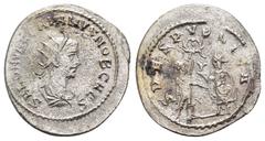 Roman Imperial Coins SALONINUS (Caesar, 258-260). Antoninianus. Samosata. Obv : SALON VALERIANVS NOB CAES. Radiate, draped and cuirassed bust right. Rev : SPES PVBLICA. Saloninus standing right, holdi