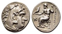 GREEK COINS KINGS of MACEDON Alexander III the Great. (336-323 BC).Kolophon.Drachm.Struck under Antigonos I Monophthalmos, circa 310-301. Obv : Head of Herakles to right, wearing lion skin headdress. 