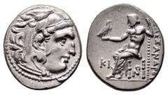 GREEK COINS KINGS of MACEDON Alexander III the Great.(336-323 BC). Lampsakos.Drachm. Obv : Head of Herakles right, wearing lion skin. Rev : AΛΕΞΑΝΔΡΟΥ. Zeus seated left on throne, holding eagle and sc