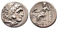 GREEK COINS KINGS of MACEDON. Philip III Arrhidaios.(323-317 BC). Kolophon.Drachm. Obv : Head of Herakles right, wearing lion skin. Rev : ΦΙΛΙΠΠΟΥ. Zeus seated left on throne, holding eagle and sceptr