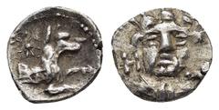 GREEK COINS LYCAONIA. Laranda. (4th century BC).Obol. Obv : Head of Herakles facing. Rev : Forepart of wolf right; above, star. Göktürk 68. EX BIGA. Condition : The coin shown appears to be in good co
