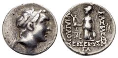 GREEK COINS KINGS of CAPPADOCIA.Eusebeia.Ariarathes V.(Circa 163-130 BC).Eusebeia Mazaka.Drachm. Obv : Diademed head right. Rev : BAΣΙΛΕΩΣ APIAPAΘOY EYΣEBOYΣ. Athena Nikephoros standing left; monogram