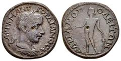 ROMAN PROVINCIALl COINS THRACE. Hadrianopolis. Gordian III (238-244). Ae. Obv : AVT K M ANT ΓOPΔIANOC AV. Laureate, draped and cuirassed bust right. Rev : AΔPIANOΠOΛEITΩN. Apollo standing left, holdin