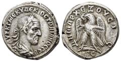 ROMAN PROVINCIALl COINS SYRIA. Seleucis and Pieria. Antioch. Trajanus Decius.(249-251). Tetradrachm. Obv : AYTOK K ?AI ME KYIN ?EKKIOC CEB. Laureate, draped and cuirassed bust right. Rev : ΔHMAPX EΞOY