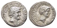 ROMAN REPUBLICAN COINS MARK ANTONY and OCTAVIAN with M. Barbatius, Ephesus (?).(41 BC)..Denarius. Obv : M•ANT IMP•AVG III•VIR•R•P•C•M BARBAT•Q•P. Bare head of Mark Antony to right. Rev : CAESAR•IMP•PO