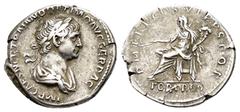 ROMAN IMPERIAL COINS TRAJAN.(98-117).Rome.Denarius. Obv : IMP CAES NER TRAIAN OPTIM AVG GER DAC PARTHICO. Laureate and draped bust right. Rev : P M TR P COS VI P P SPQR / FORT RED. Fortuna seated left